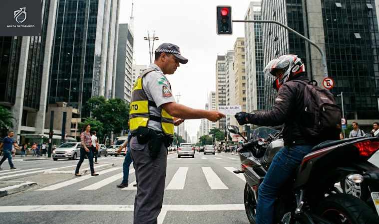 Motociclista de aplicativo recorrendo multa em São Paulo