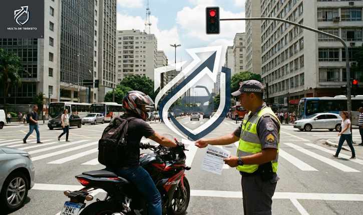 Motociclista iFood recorrendo multa de trânsito