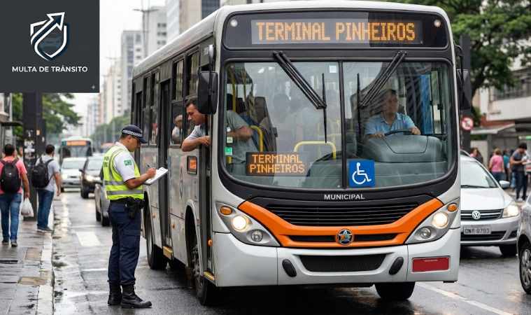 Motorista de ônibus recorrendo multa de trânsito em São Paulo