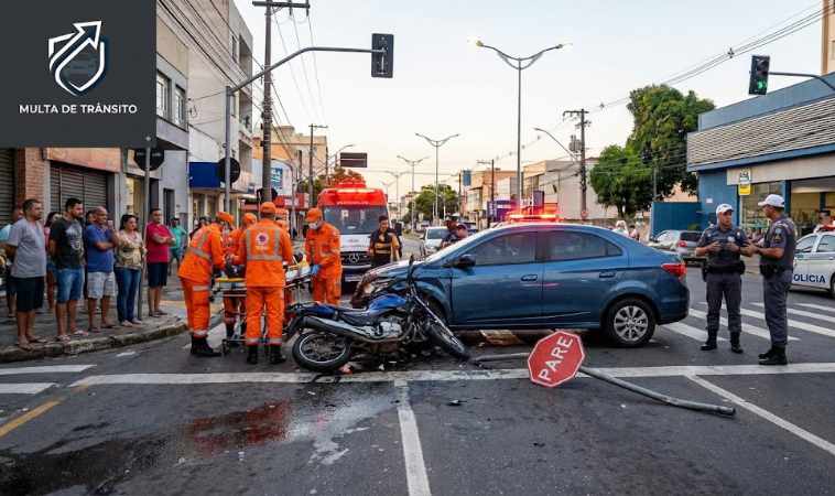 Multa de trânsito em acidentes de veículos em São Paulo